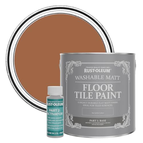 Rust-Oleum Washable Matt Floor Tile Paint - Cinnamon 2.5L