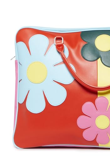 Dolls Kill Free Luv Nation Colorblock Giant Weekender Bag by Delia's– Vegan Leather Travel Duffle with Heart & Peace Appliques - One Size4