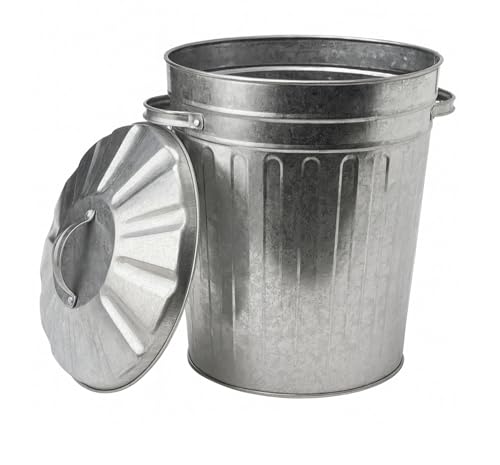 BH | 15L Mini Galvanised Dustbin | Small | Anti-Rust | Waste Recycle Trash Can Metal Rubbish Bin | Ideal For Home Kitchen office Restaurants and Garden - by BEST HOUSE