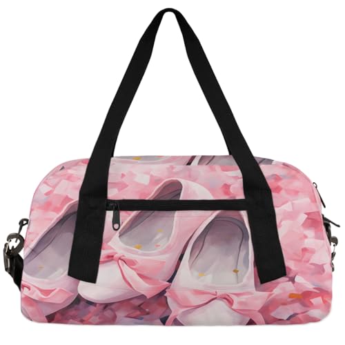 Ballet Slippers Kids Duffle Bag Boys Girls Small Sport Dance Gym Bag for Overnight Travel Weekender Carry On