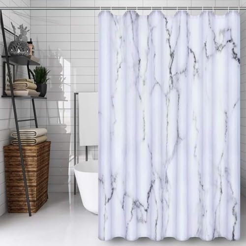 Rideau de douche 140x180cm en polyester imperméable lavable avec 12 crochets - 2