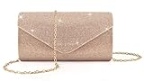 PACETAP Rhinestone Clutch Purses for Women, Sparkly Glitter Evening Bags Handbag for 1920s Party Wedding Prom(Champagne)