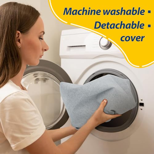 Image of AAAAAcessories D-Shaped Chair Cushions, 2 inch Thick Dining Chair Pads with Ties and Removable, Machine-Washable Cover, 17 inch x 16 inch, Set of 4, Gray