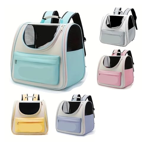 Sac à dos pliable pour chat avec maille ventilée et grande capacité bleu