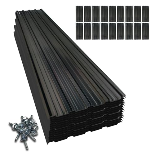 18Pcs Galvanized Steel Roof Panels,L42.52×W17.72 Inch Metal Roofing Panels,Corrugated Tin Roofing Panels with Screw Resistant Suitable for Garages,Sheds,Stables and Mobile Homes