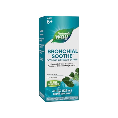 Nature's Way Bronchial Soothe Ivy Leaf Extract Syrup, Supports Respiratory Health*, Supports Clear Bronchial Passages*, Non-Drowsy, 4 Fl Oz (Packaging May Vary)