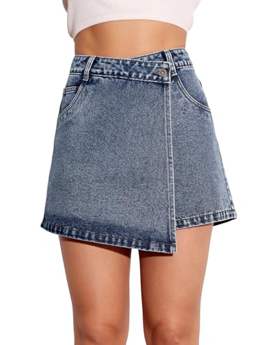 Image of Miss Chase Women's Straight High Rise Mini Denim Skirt