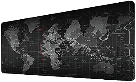 XL Dünya Haritası Oyun Fare Altlığı, 70 x 30 cm, Dünya Haritası Kaymaz Tabanlı Doğal Kauçuk, Sıkı ve Pürüzsüz, Her Fare, Klavye ve Dizüstü Bilgisayar İçin Uygundur