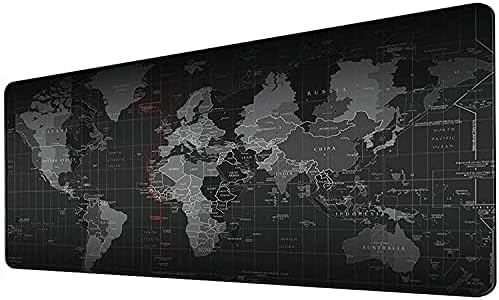 XL Dünya Haritası Oyun Fare Altlığı, 70 x 30 cm, Dünya Haritası Kaymaz Tabanlı Doğal Kauçuk, Sıkı ve Pürüzsüz, Her Fare, Klavye ve Dizüstü Bilgisayar İçin Uygundur