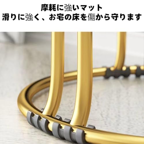 Jifocelt モダンデザイン丸型スツール 積み重ね収納対応 滑り止め安定仕様 軽量丈夫 飲食店オフィス来客用万能腰掛けイス (黄色のレザー - 厚手で太め【6本脚】) [4]