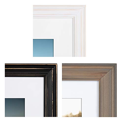 Image of Kate and Laurel Bordeaux Expressions Wall Decor Collection, Set of 10, Industrial Farmhouse Finishes, Assorted Size Frames and Decorative Wall Accents