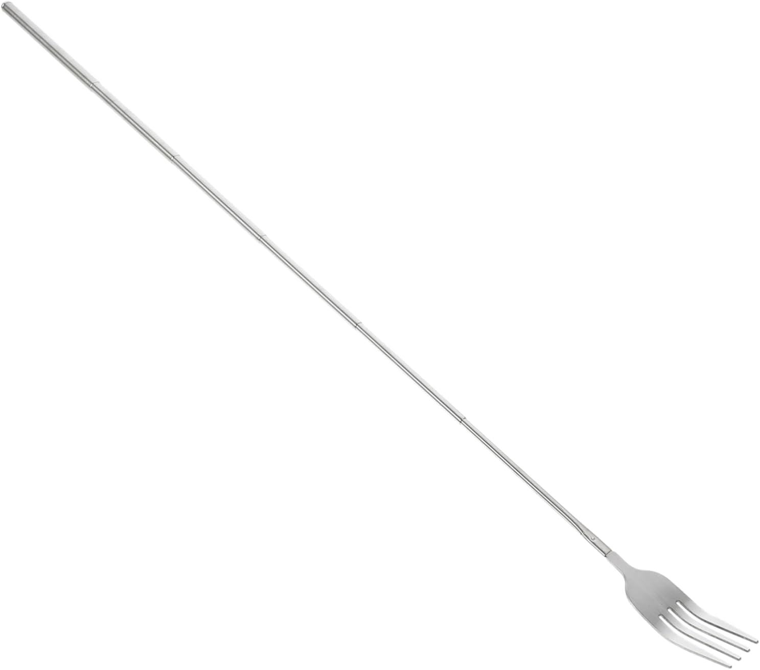 Telescopic Stainless Steel Fork, Extendable Cooking Tool for BBQ/Fondue/Fruit Pickling | Retractable Long Handle Design for Indoor Kitchen and Outdoor Camping (25.5 Inch)