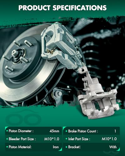 Image of SCITOO 19B3896 Rear Left Disc Brake Caliper Assembly w /Bracket For Jaguar For S-Type /For Vanden Plas /For XF /For XJ /For XJ8 /For XK /For XKR