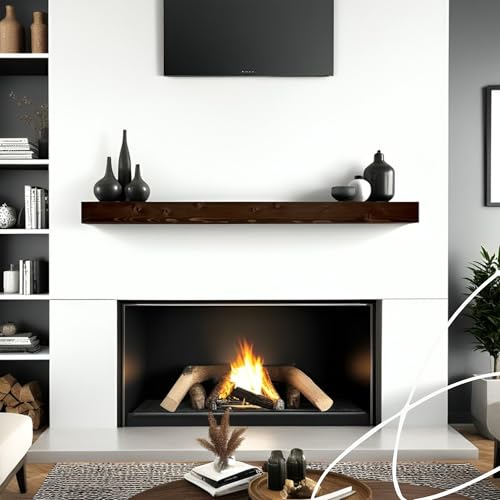 BoscoMondo Solid Wood Fireplace Mantel Shelf...
