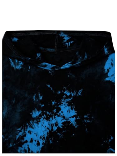 Image of SweatyRocks Boy's 2 Piece Outfits Tie Dye Short Sleeve Hooded Top and High Waisted Shorts Summer Clothes Sets Blue 10Y
