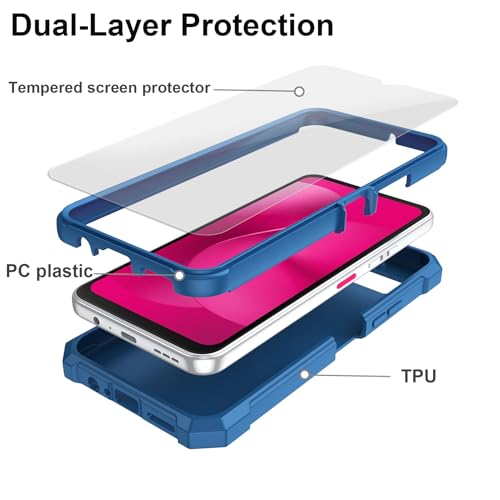 Funda para T-Mobile REVVL 8 de silicona con protector de pantalla anticaídas 3