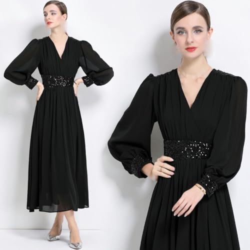 Robe trapèze manches longues coupe fluide anti-complexes confortable - 6