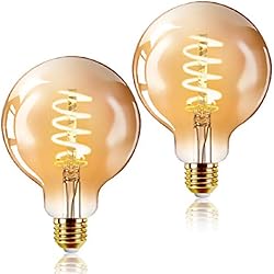Bombillas Decorativas En Leroy Merlin Bombilla LED estilo vintage Edison G95 4W, casquillo E27, color blanco cálido 2200K, bombilla decorativa con filamento (2 unidades)