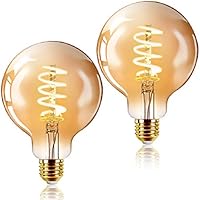 EXTRASTAR Bombilla LED Vintage Edison, G125SP 6W E27 Blanco cálido 2200K Bombilla Edison Bombillas de estilo retro vintage Bombilla de filamento de luz decorativa 2 Unidades (Paquete de 1)