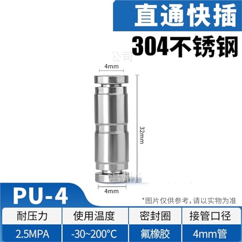 Conector neumático de diámetro variable resistente a la presión PU6 4