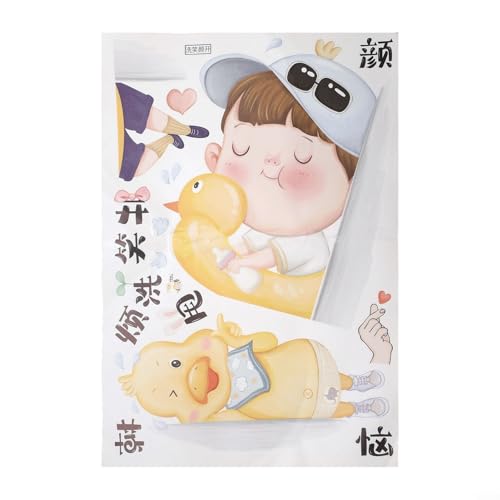 Dale vida a tu espacio de baño con pegatinas humorísticas y coloridas de PVC para inodoro (B)