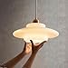 Jowjut Ceiling Pendant Light Milk Glass Hanging Lighting 1-Light E26 Base Over Table Light Fixtures White and Gold Pendant Lights for Kitchen Island Dining Room Hallway, Mid Century Lighting