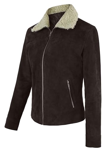 Suede Jacket Women - Sherpa Collar Womens Leather Jacket3