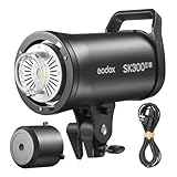 Godox SK300IIIV 300 Ws Studioblitzgerät, 10 W LED-Einstelllampe, 2,4-GHz-Funk-X-System, Bowens-Halterung, 5600 K Farbtemperatur, für Porträt- und Produktfotografie (Godox SK300IIIV)