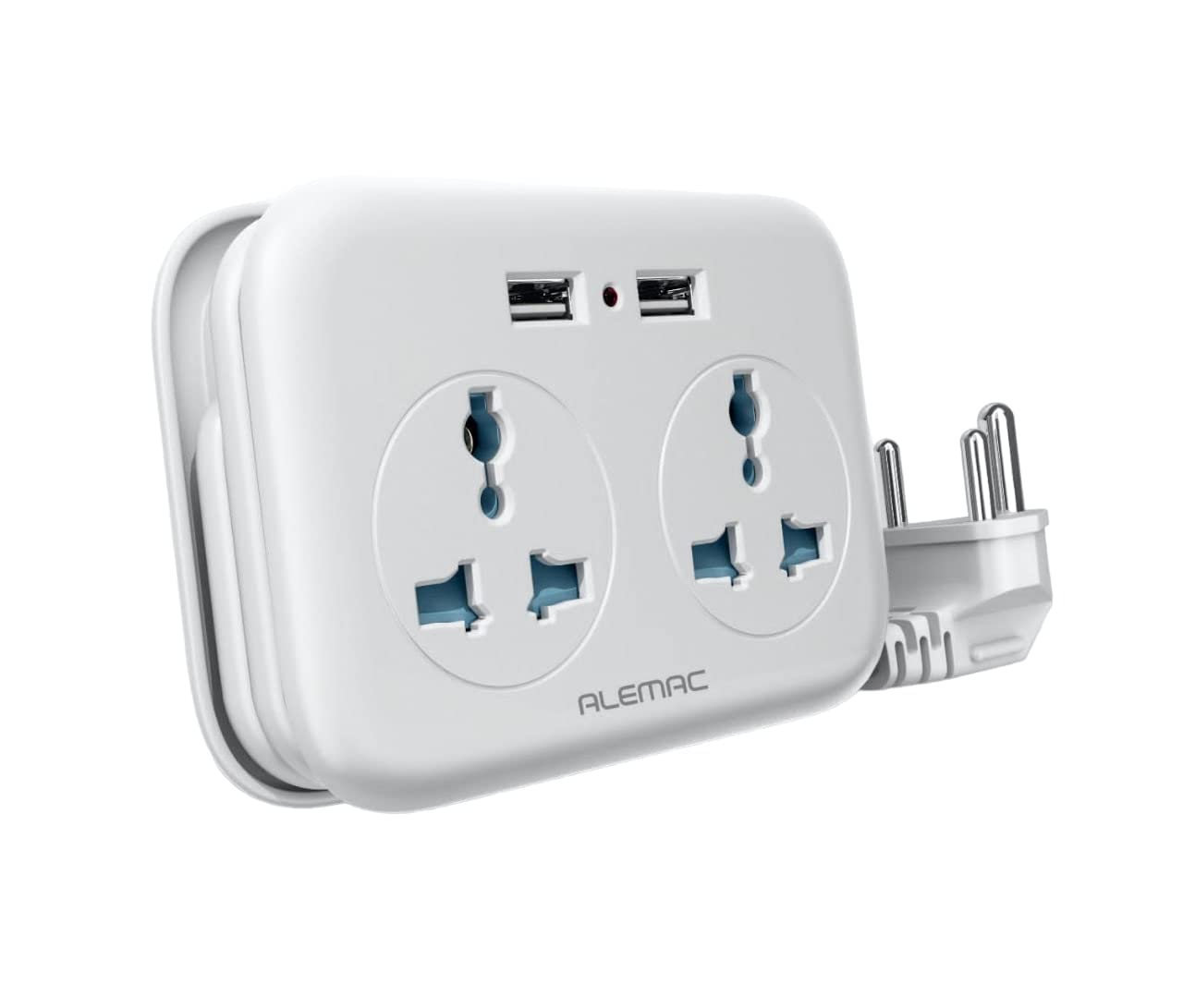 Alemac Artino 2 Way Power Plug Adapter Extension Socket, Extension Board with 2 USB Ports, Indicator, Safety Shutter | Extension Box with 2 International Socket | Multiplug Socket | 1 Meter Cord (B0BQ6LFWQD) Amazon Price History, Amazon Price Tracker
