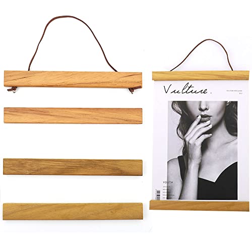 UTRUGAN 41cm Porte-Affiche Magnétique en Bois Naturel Cadre Photo Magnétique en Teck Portable Cadre Photo Suspendu Moderne pour Photo, Toile, Affiche, Décoration Murale, Bureau, DIY, Oeuvre d'art Cover