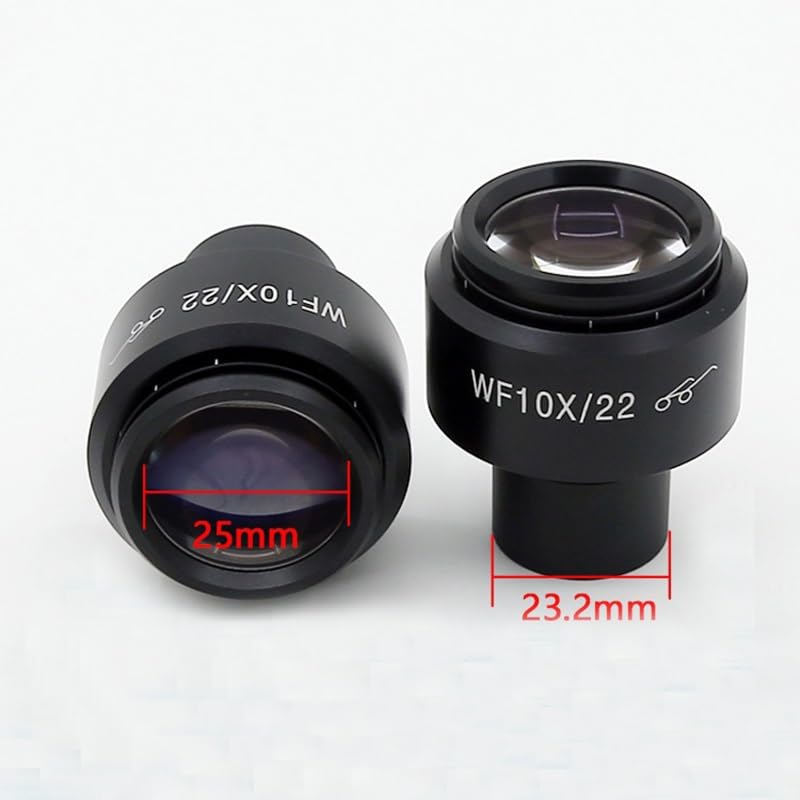 Microscope Adjustable WF10X/22mm Biological Microscope Eyepiece Wide Angle Lens(2PCS)