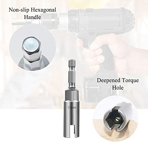 Didodi Power Wing Nut Driver 12Mm, 1/4" Hex Shank Wing Nut Driver Socket Deep Drill Bit Socket Wrenches Tools Set, Drills Bits For Panel Nuts Screws Eye C-Shaped Hook Bolt #TOP3