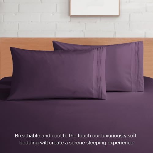 Image of Elegant Comfort Luxurious Soft 1500 Thread Count Egyptian Quality 4-Piece Bed Sheet Set Wrinkle and Fade Resistant Bedding Set, Deep Pocket up to 16inch