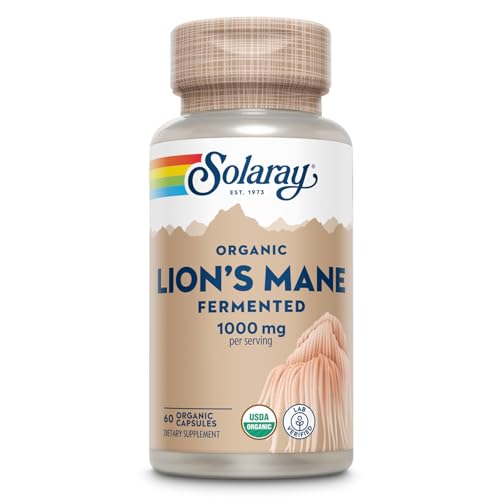 Solaray Lions Mane 500mg | Melena de Leon | Fermented Mushroom | 60 VegCaps
