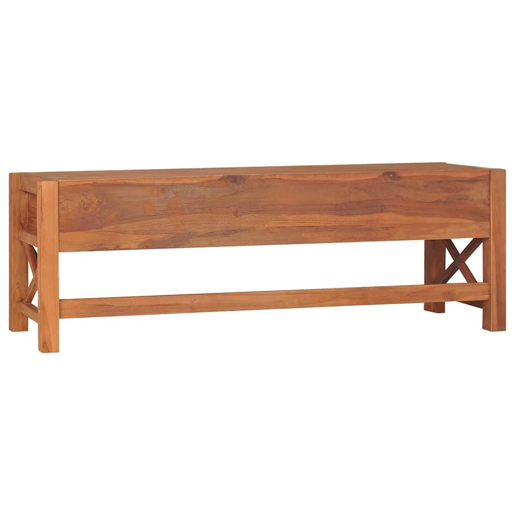 Mobile TV in legno di teak, 140 x 40 x 45 cm, con 2 cassetti, mobile rustico per soggiorno, spazioso tavolo TV con vano portaoggetti, cassettiera in legno stabile, per home theater e camera da