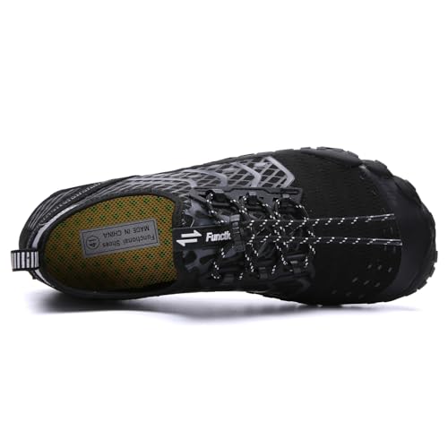 Image of UBFEN Water Shoes for Men Women Quick Dry Swim Aqua Socks | Lightweight Barefoot-style Fit, Rubber Sole, Hiking, Fishing, Kayaking, Beach, Pool, Boating, Diving And Water-to-land Wear