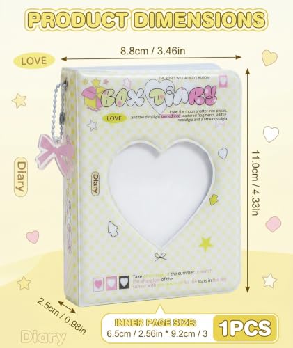 Image of Photocard Binder, Photo Book, Mini Photo Album, Heart-Shaped Mini Binder, Perfect for Collecting Photocards and Keepsakes (yellow)
