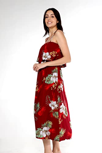 Image of Matchable Family Hawaiian Luau Men Women Girl Boy Clothes in Pineapple Garden Burgundy