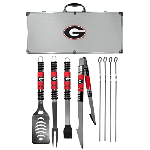 NCAA Siskiyou Sports Fan Shop Georgia Bulldogs Steel Tailgater BBQ Set w/Case 8 piece Gray