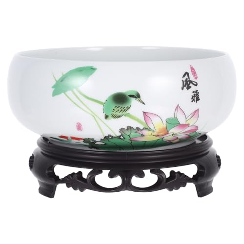 jojofuny Ceramic Lotus Bowl Planter for Indoor Use Porcelain Pot with No Drainage for Daffodils Bonsai Hydroponic Plants Home Decor