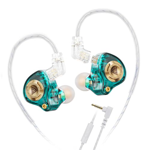 Yeabomy Qkz Ak6 ���b�L�[�C���C���[���j�^�[ HiFi�L���C���z�� �����\�ȃT�E���h �L���w�b�h�z�� �Q�[���p�C���z�� 3�i�K�����X�C�b�`�t�� ���y�Q�[���r�f�I�ʘb�p�̎��O���\�ȃP�[�u�� (�O���[��)