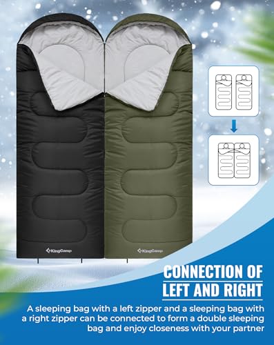 KingCamp Sleeping Bag 3 Season- Lightweight Waterproof Camping Sleeping Bag Indoor & Outdoor Use for Adults Kids for Hiking Backpacking and Camping with Compression Sack - Image 6