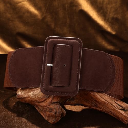 Image of VONMELLI Stretchy Wide Women Belts Elastic Vintage Belts for Women Fashion Ladies Waist Belt for Dress