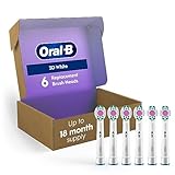 Oral-B 3D White Replacement Brush Heads for an Oral-B Electric Toothbrush, Pack of 6