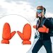 DYNWAVE Down Mittens Ski Gloves Warm Thickened Lightweight Thermal Winter Snow Mittens Winter Gloves for Running Snowmobiling Riding, Orange