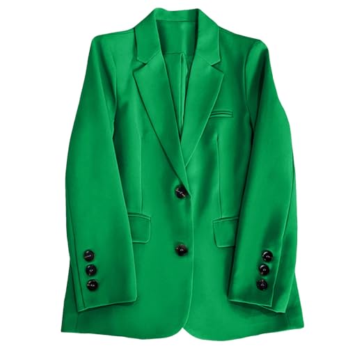 Blazer de mujer elegante con botón central y corte largo de caída fluida 2