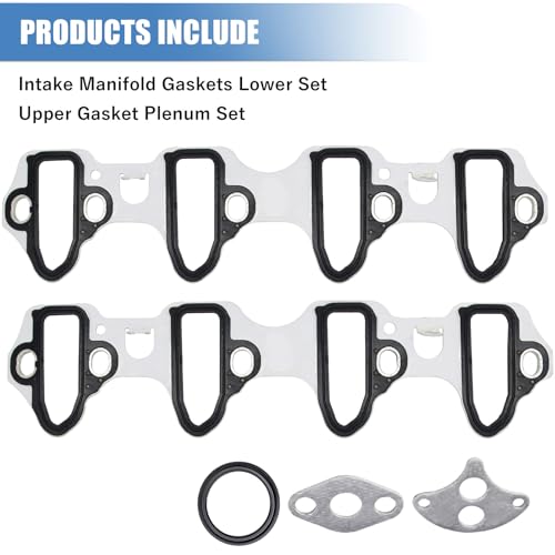Image of Sorello Engine Intake Manifold Gasket Set Compatible with Chevy Avalanche Express Silverado Suburban GMC Savana Sierra for Cadillac Escalade Hummer 4.8L 5.3L 6.0L 6.2L - Replaces 89060413 MS98016T