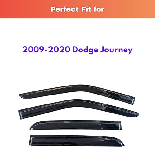 Image of KPY Rain Guards Fit for 2009-2020 Dodge Journey, Out-Channel Window Visors Vent Wind Deflectors 4PC, Car Accessories for 09-20 Journey