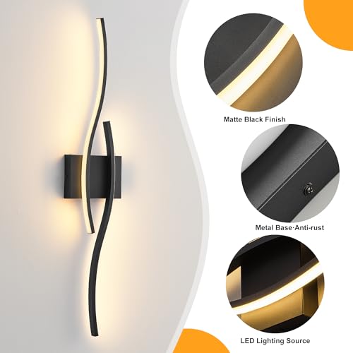 Image of KARTOOSH Hardwired Black Vanity Lights for Bathroom