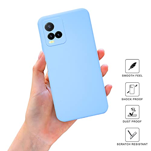 Image of SPRIG Compatible with VIVO Y33s Phone Liquid Silicone Cover Premium Back Cover Drop Tested Shock Proof Mobile Case for Men, Women, Boys and Girls with Camera Protection (Denim Blue)